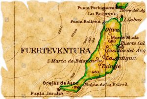 Fuerteventura old map, the Canary Islands