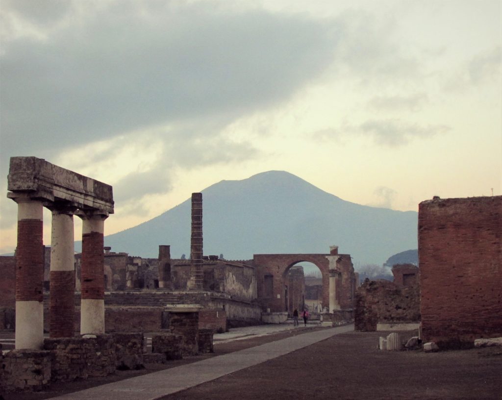 Visit Pompeii - view of mount Vesuvius