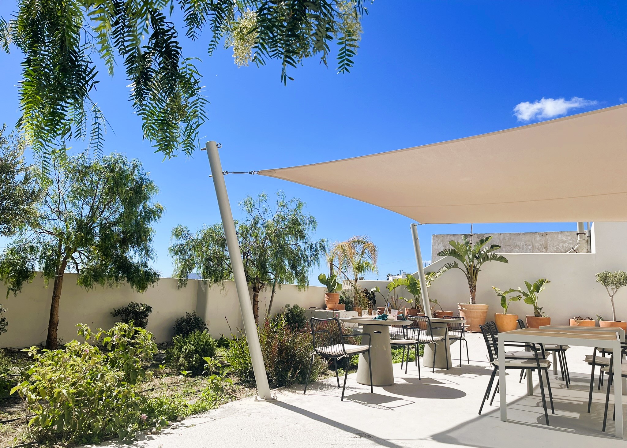 Mod Santorini vegan hotel garden view